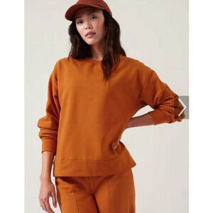 Women's Athleta Triumph Crewneck Sweatshirt S Burnt Orange